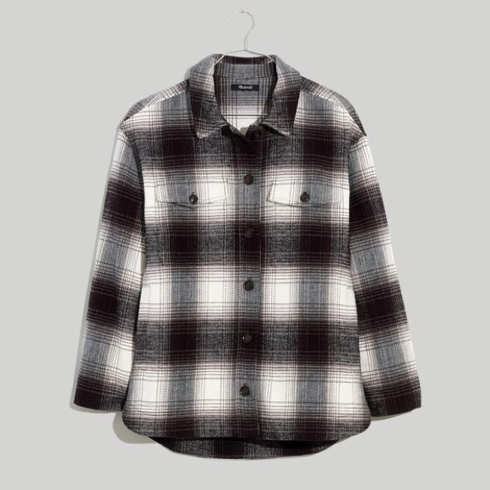 Madewell Black and White Plaid Button Down Shirt